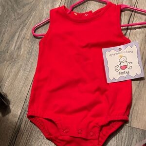 Three Sisters Baby Red Sleeveless Baby Bodysuit6m nwt